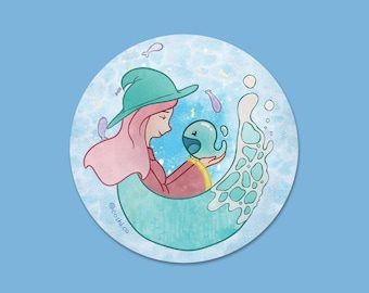 Water Witch - Vinyl Sticker, aesthetic, Laptop Sticker, Planner Sticker, Book Sticker, Cute, girl, girly, witchy