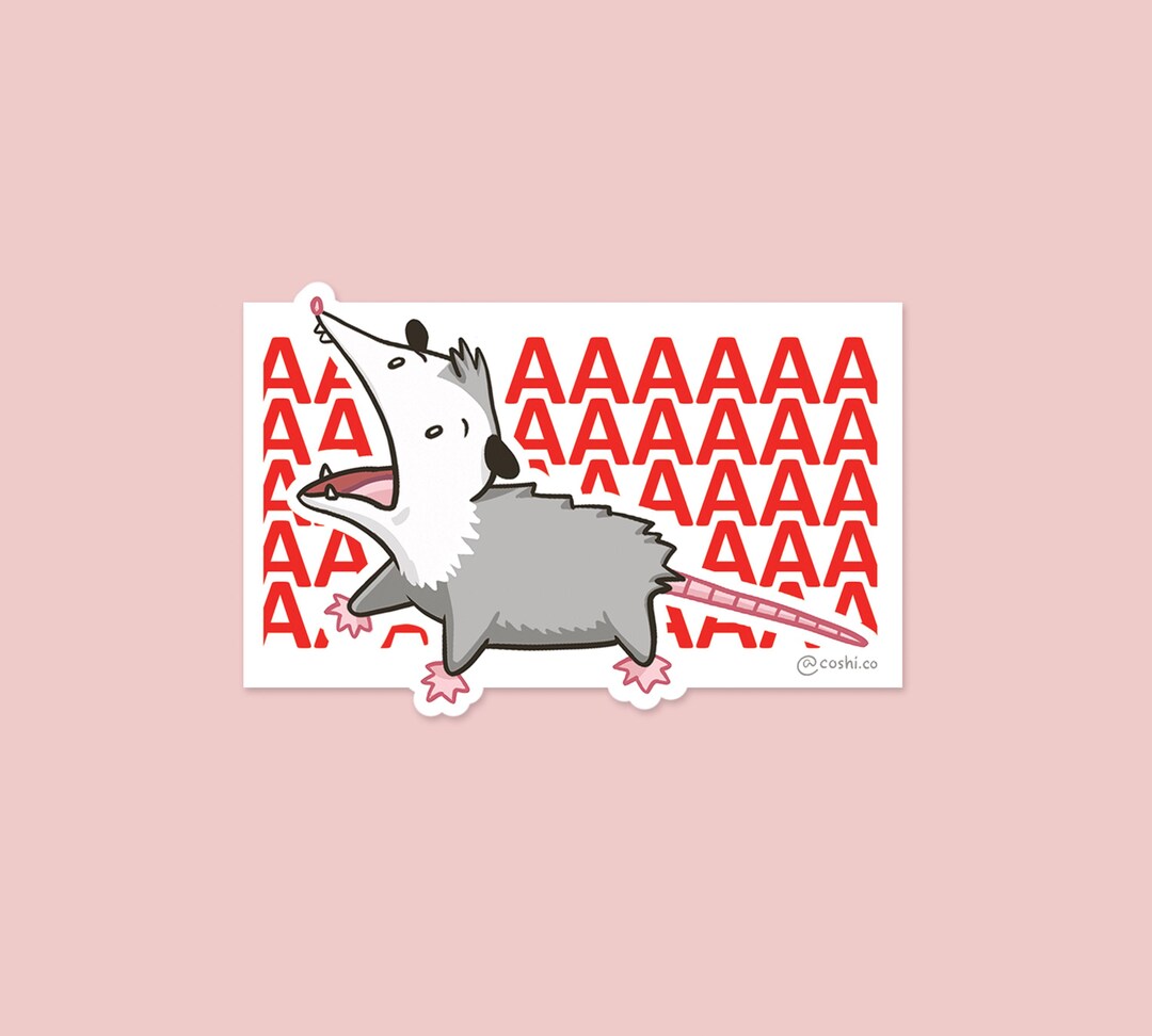 Screaming Opossum Vinyl Sticker – Funny Meme Laptop Accessory - Etsy