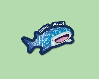 Whale Hello Vinyl Sticker – Funny Whale Shark Decal