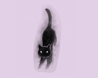 Shadow Cat - Vinyl Sticker Cute Aesthetic Cat Accessory Funny Meme Animal Laptop Water bottle Sticker Art kitty black