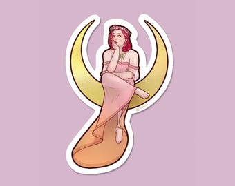 Moon Queen Holographic Sticker – Elegant Vinyl Decal