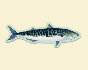 Lucky Mackerel Vinyl Sticker - Funny Animal, Laptop Decal