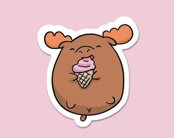 Chubbins Moose Vinyl Sticker – Funny Ice Cream Animal