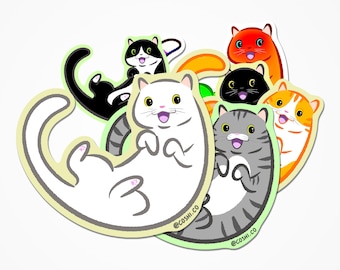 Cute Kitties - Vinyl Cat Sticker, Choose Your Breed, Many Styles, Funny Animal, Laptop Sticker, Planner Sticker, Book Sticker
