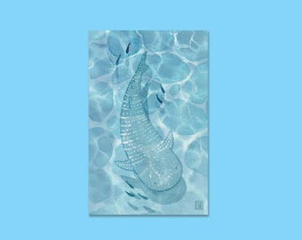 Whale Shark Vinyl Sticker – Watercolor Laptop Decal