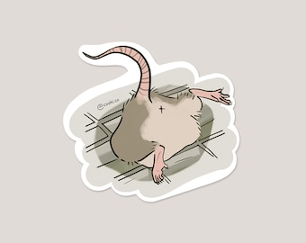Funny Fat Rat Butt - Handmade Vinyl Sticker