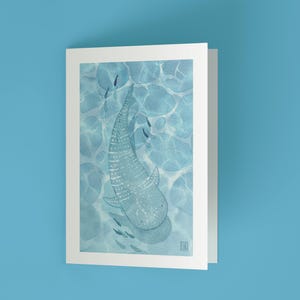 Walhai Grußkarte - Geschenk, niedlich, Karte, Briefpapier, Fisch, Angeln, Papa, Onkel, Bruder, Freund, Hai, Riesenfisch