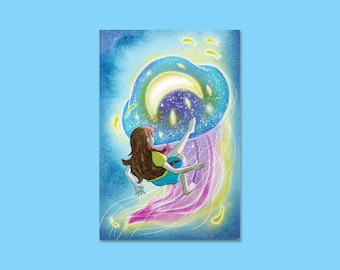 Jellyfish Girl – Handmade Ocean Themed Vinyl Sticker