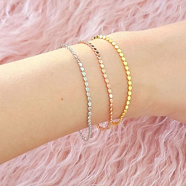 Dainty Bracelet/ Thin Bracelet/ Minimalist Bracelet/ Bridesmaid Gift/ Dot Bracelet/ Gold/ Silver/ Rosegold
