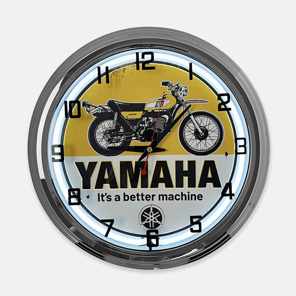 18" Yamaha 400 Enduro It's A Better Machine Metal Sign Designed White Neon Clock - SIGNBOX-QLN720339