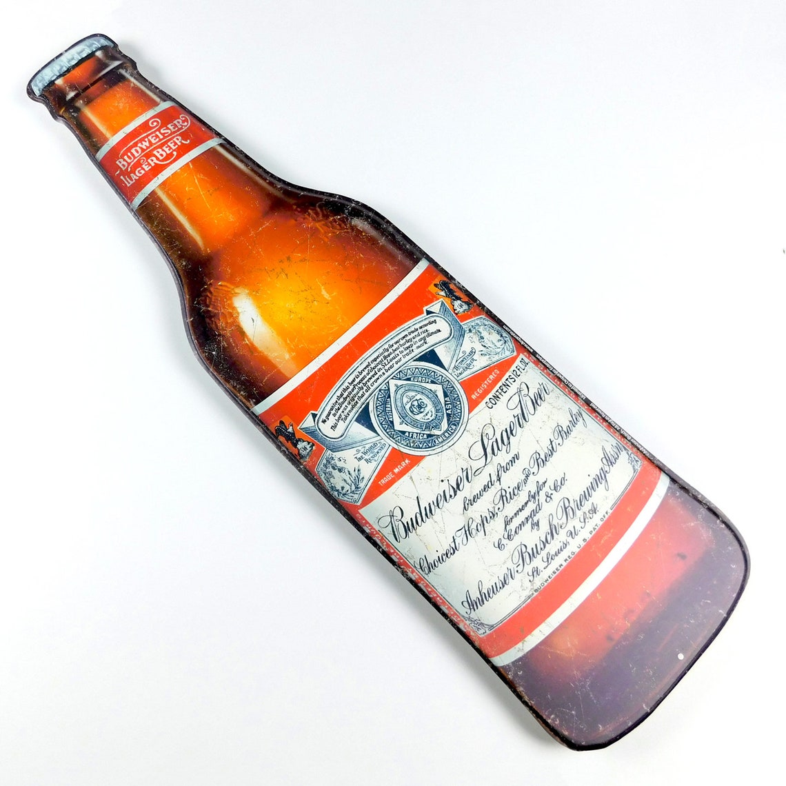 36 X 10 Large Budweiser Bottle c1918 Embossed Etsy