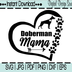 Doberman, SVG files for Silhouette, SVG files for Cricut, Dog svg, Doberman Decal, Vinyl Cut File