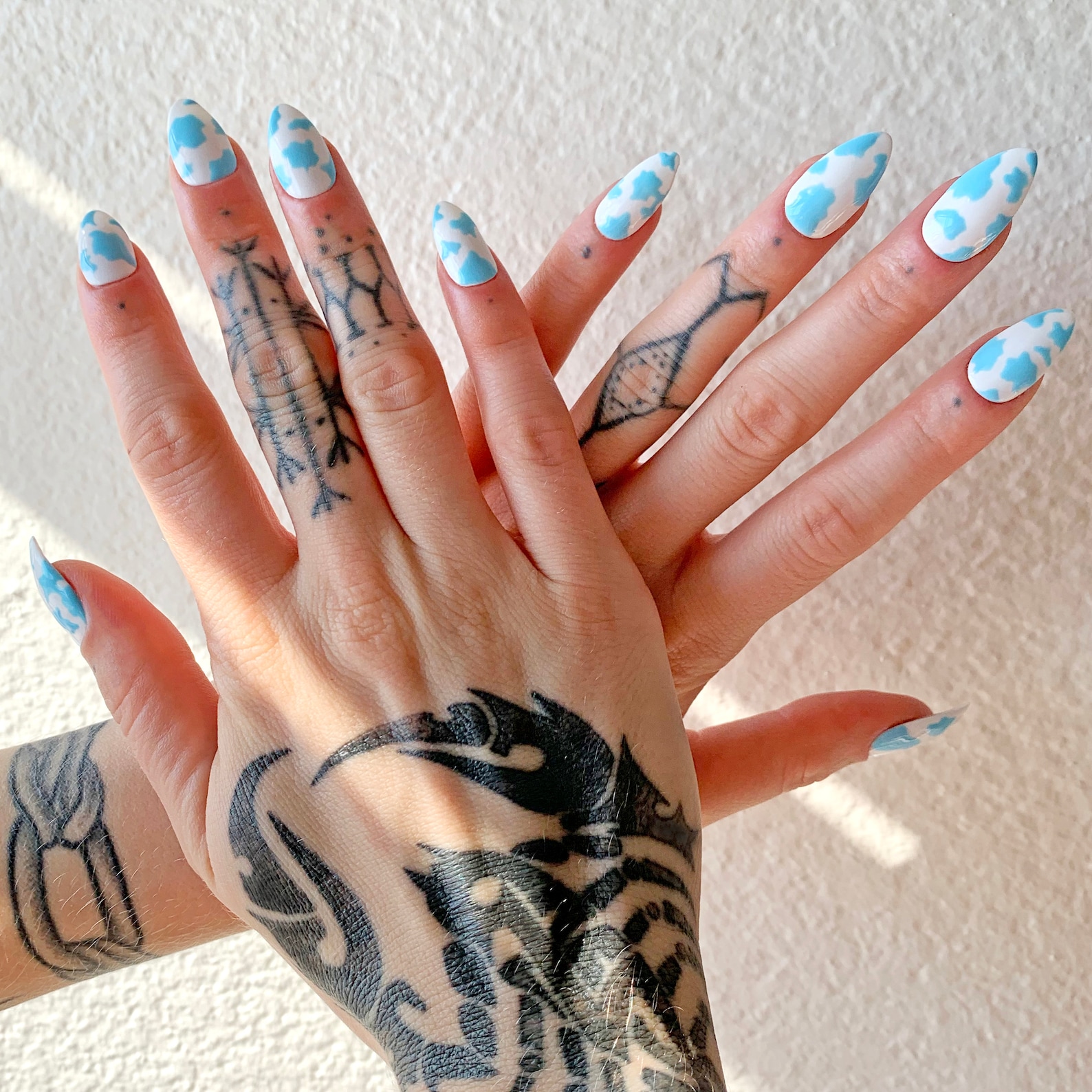 Cow Print Fake Nails Short almond fake press onnails at-home | Etsy