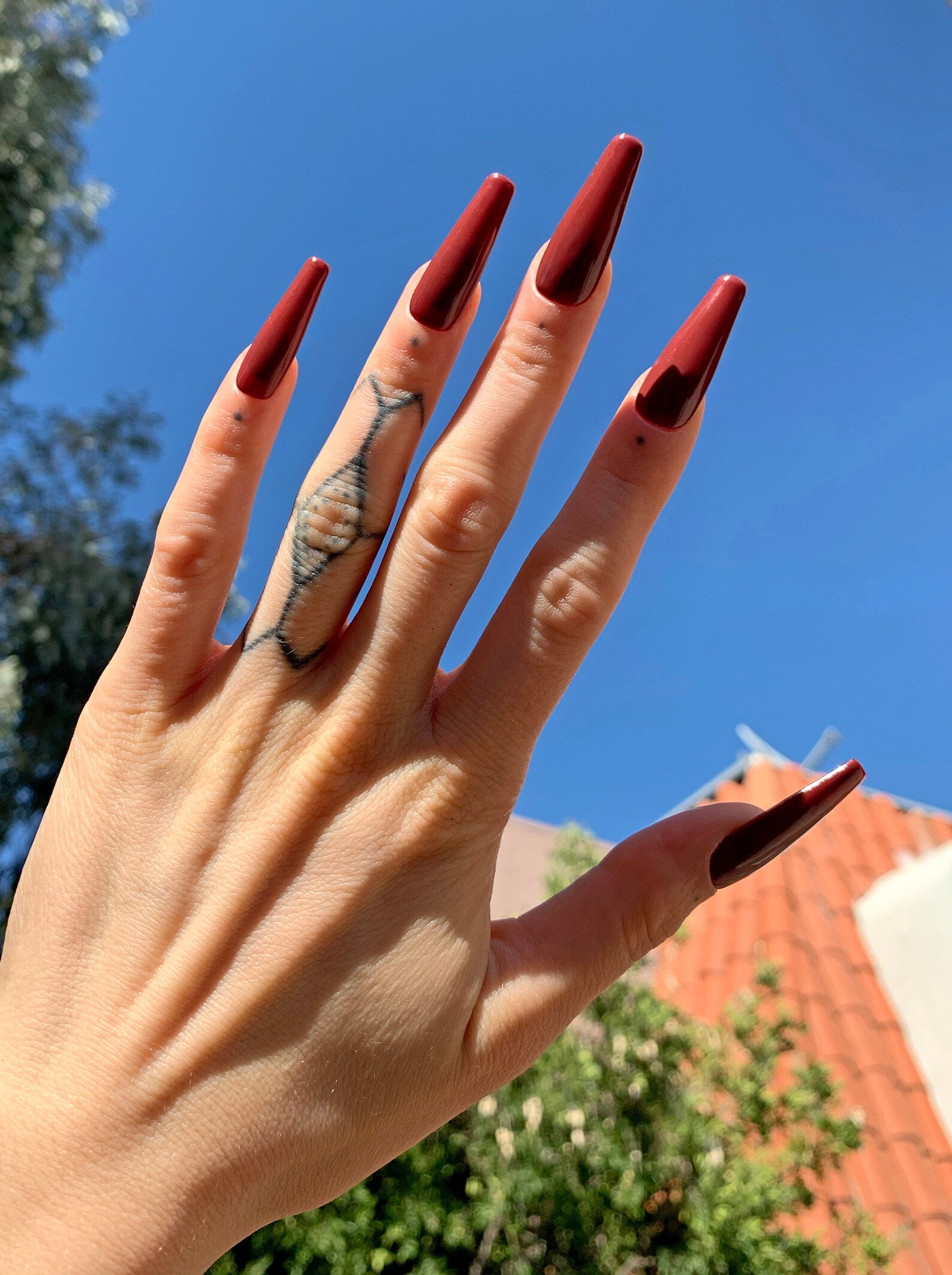 Red Press On Nails Long Red Nails Reusable Glue on Nails Etsy