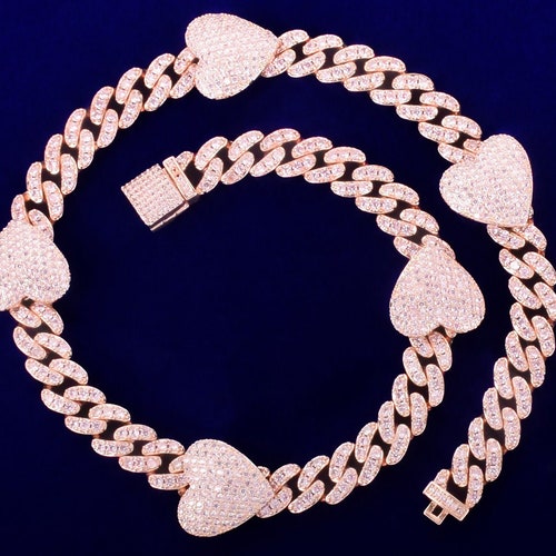 10mm Rose Gold Diamond Miami Cuban Link 