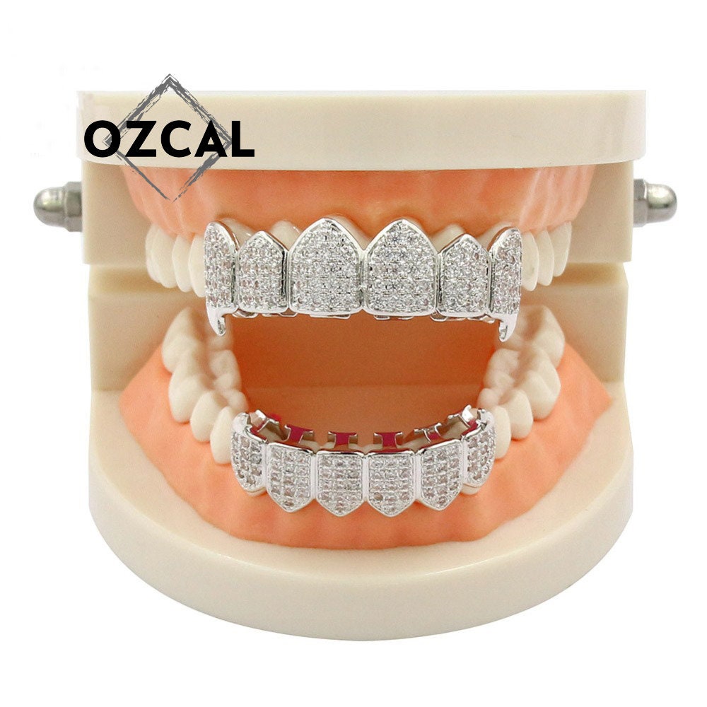 Iced Out Fangs Grillz Diamond Grillz Fang Grillz Gold Etsy