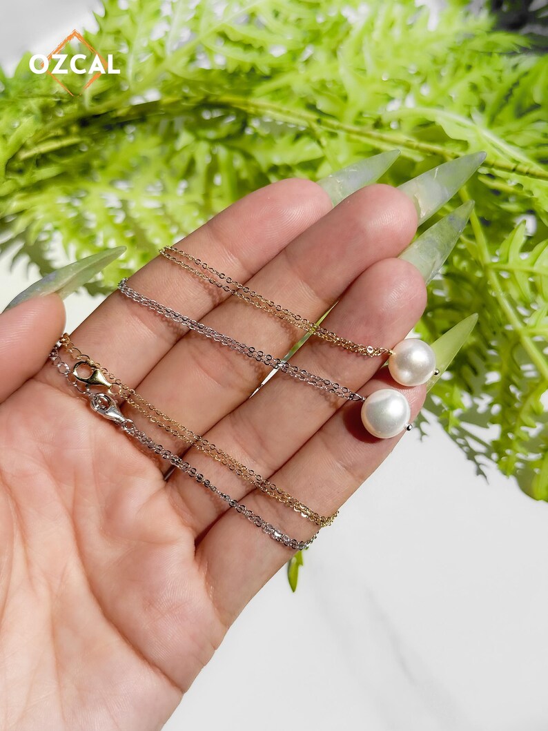 Baroque Freshwater Single Pearl Necklace 14K Gold Plated Sterling