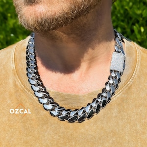 VVS1 Moissanite Iced Out Miami Cuban Link Chains and Bracelets 10-22mm, Lab Grown Moissanite, Heavy Hip Hop Jewelry