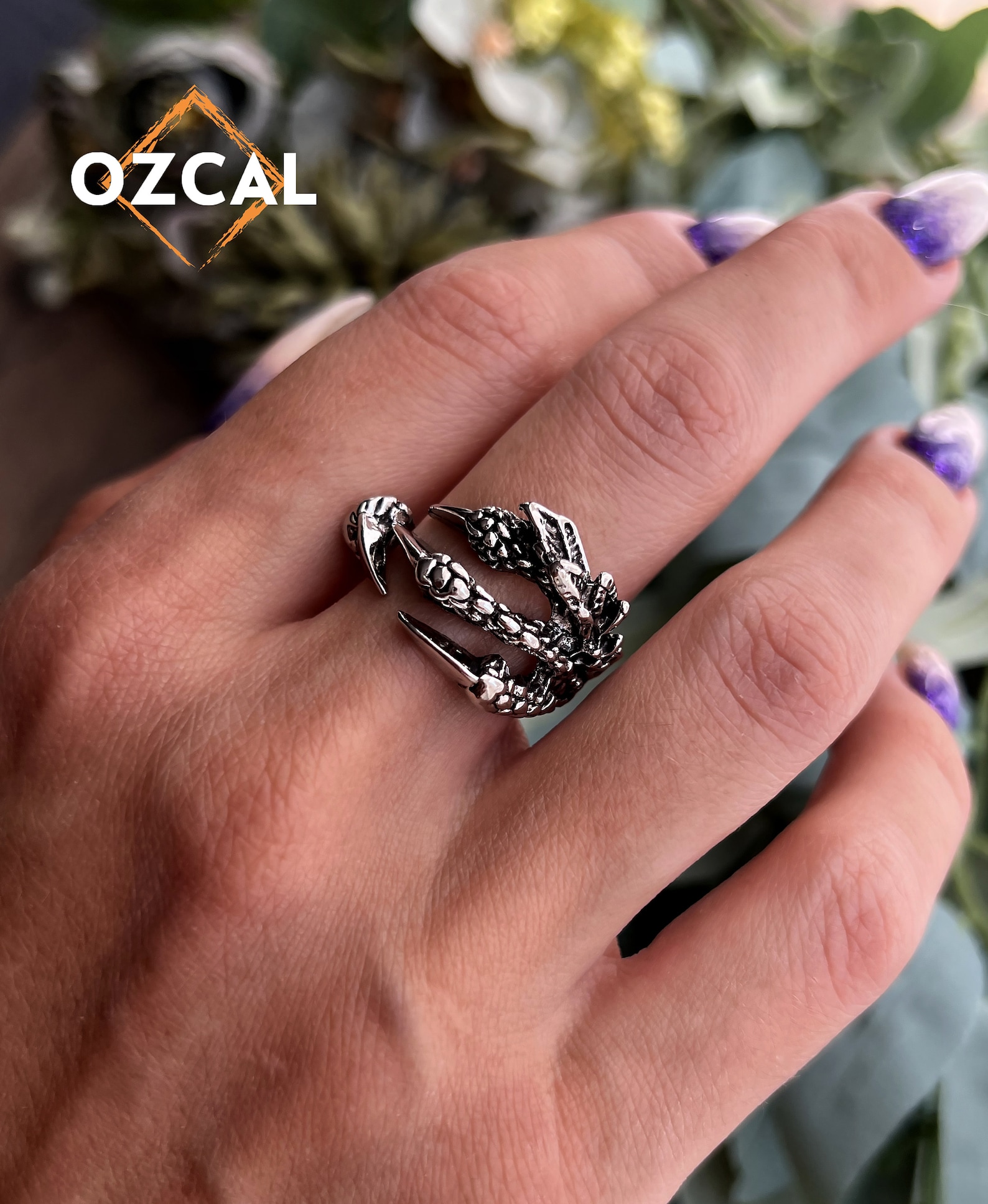 Dragon Claw Ring Dragon Ring Punk Rock Rings Mens Gothic Etsy