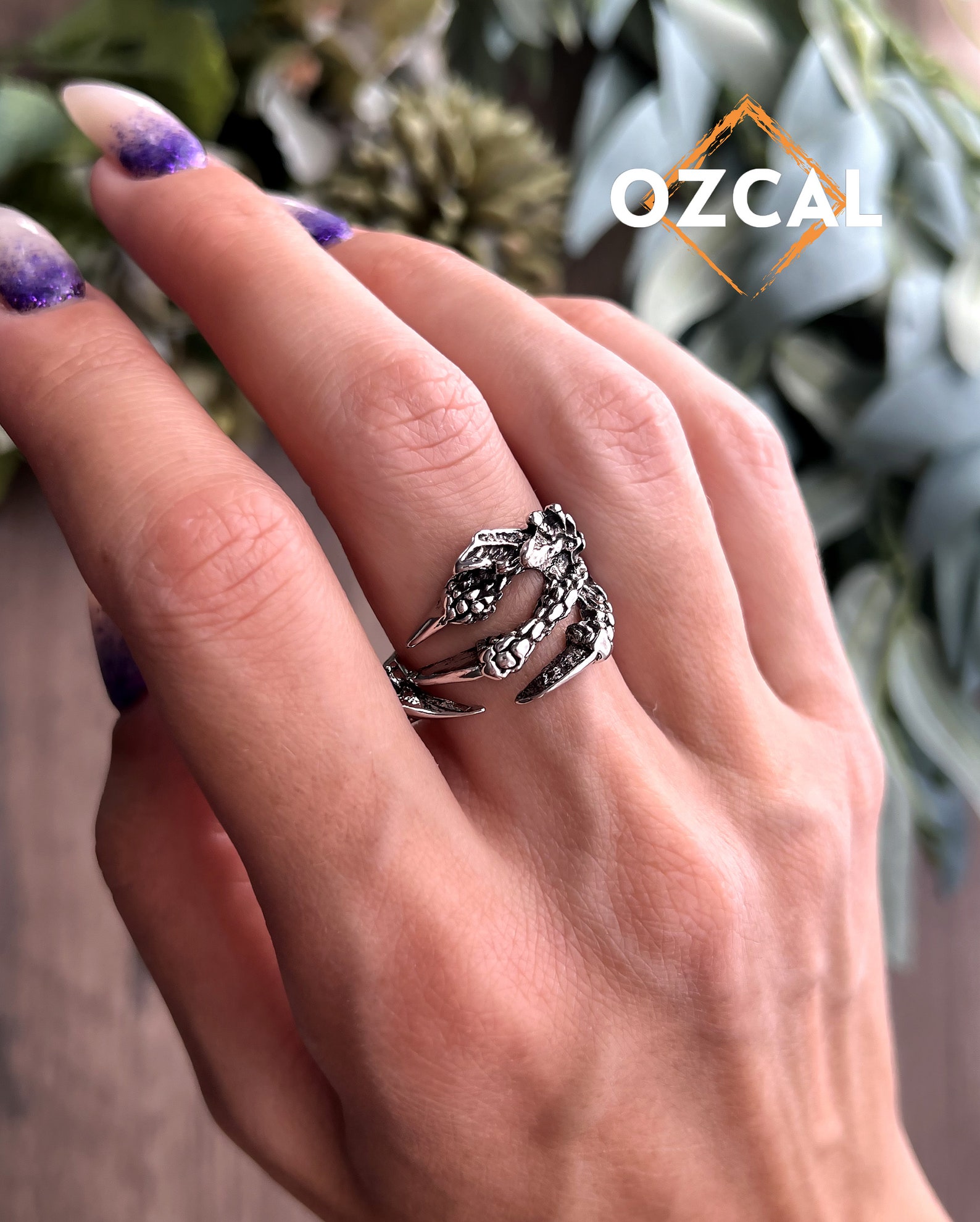 Dragon Claw Ring Dragon Ring Punk Rock Rings Mens Gothic Etsy