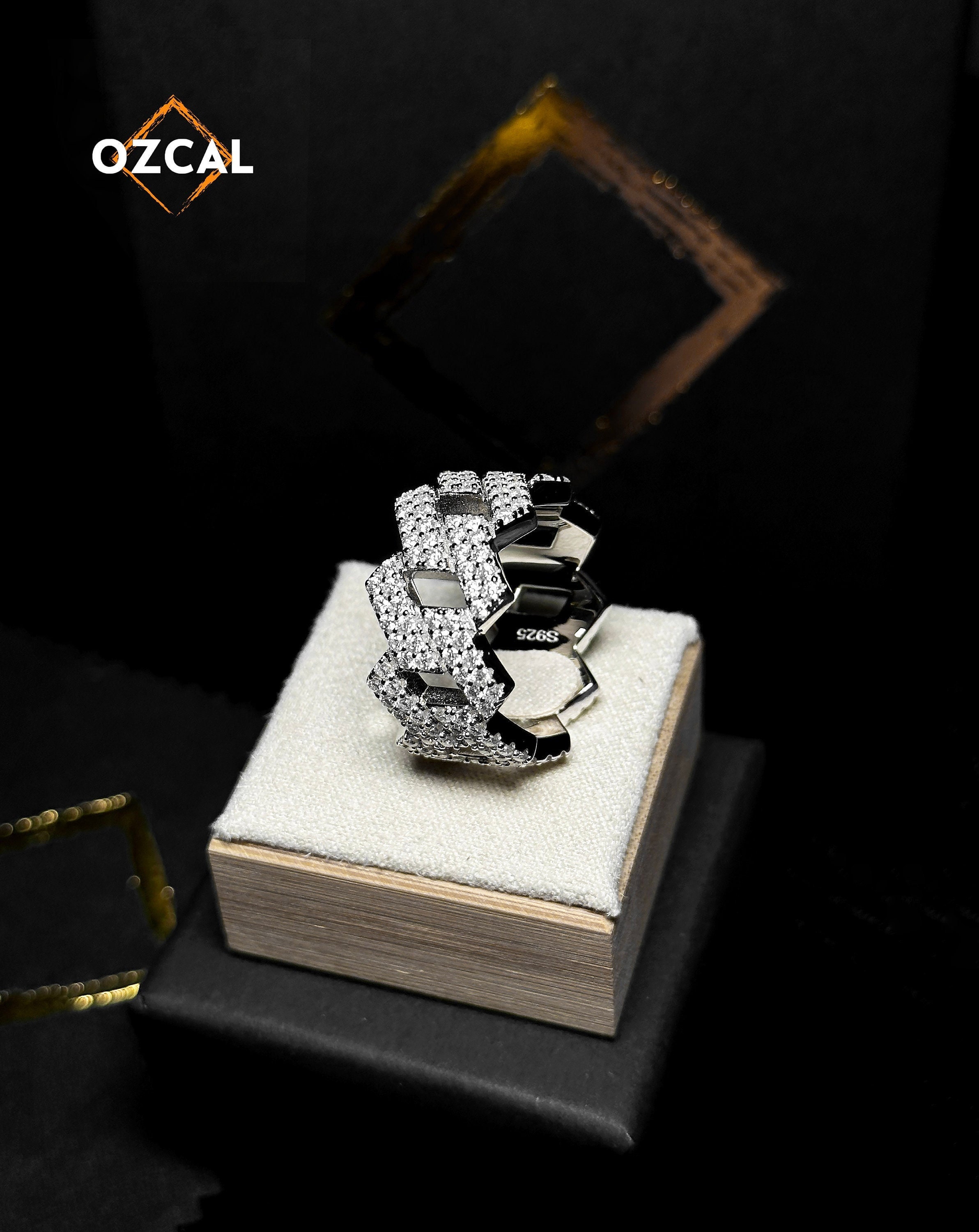 Mens iced shop out rings cheap