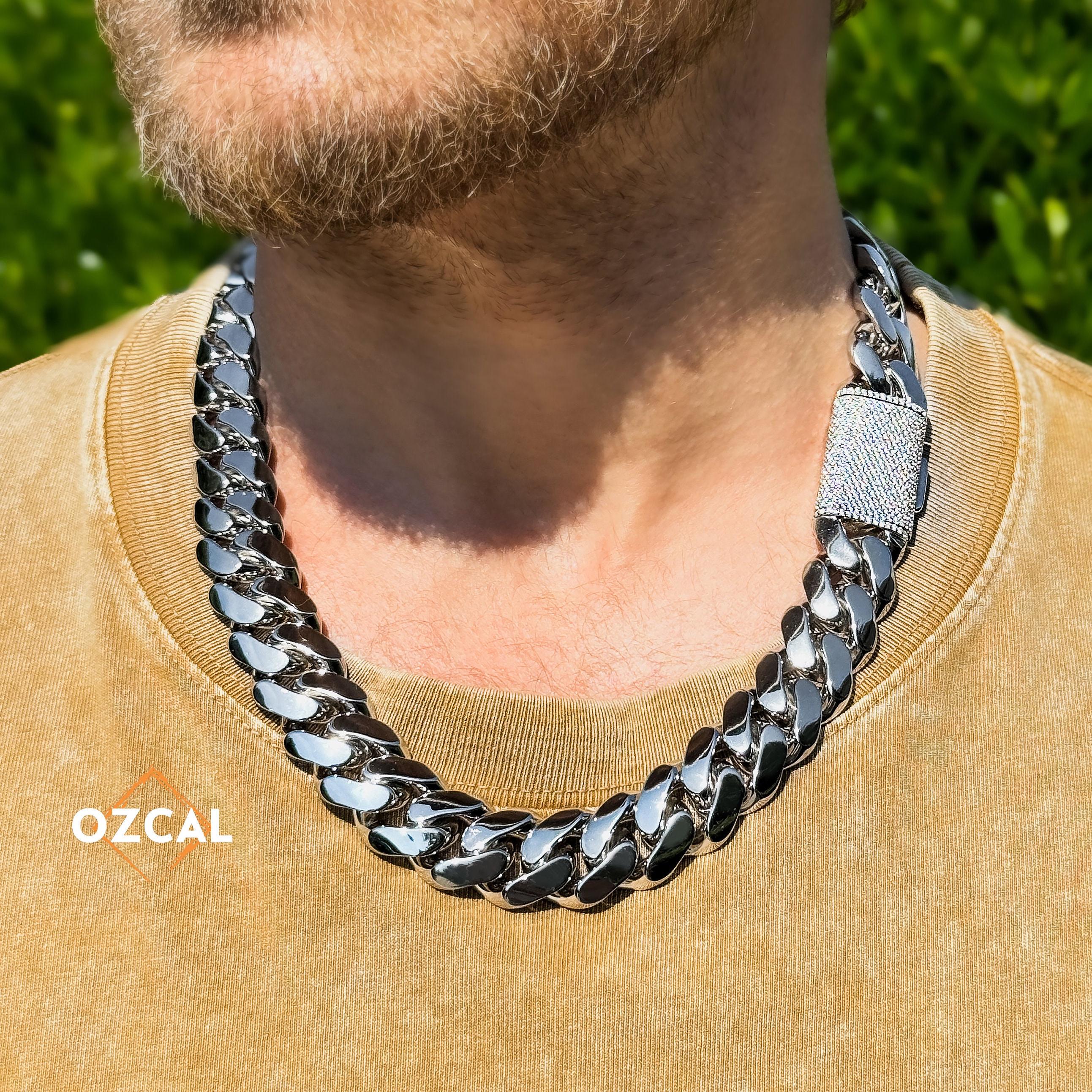 thumbnail image 2 of Men's Stainless Steel Miami Cuban Link Chain Necklace – 6-22mm, Hip Hop Style 2 of 5
