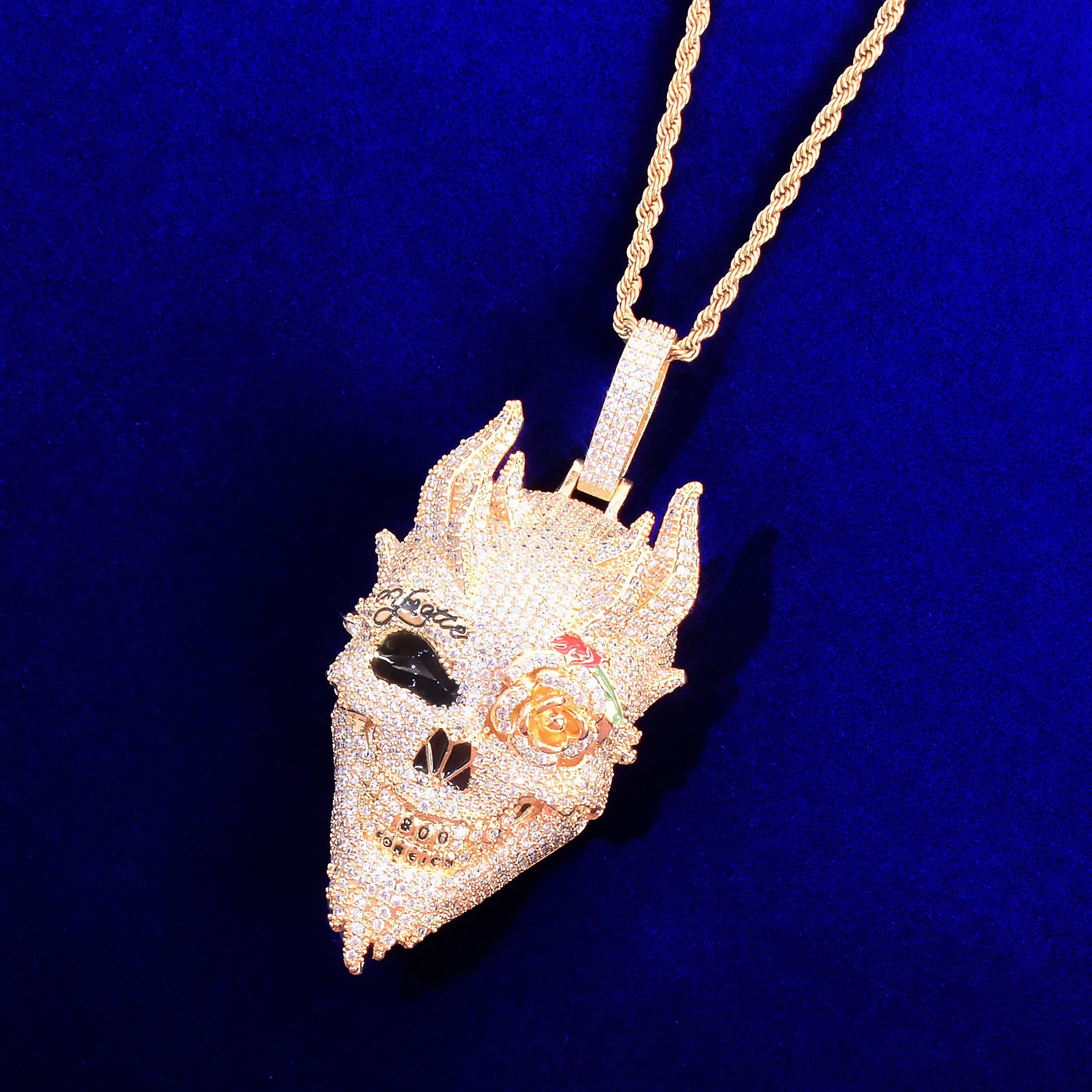 Gold demon skull pendant Iced out demon pendant Hip hop | Etsy