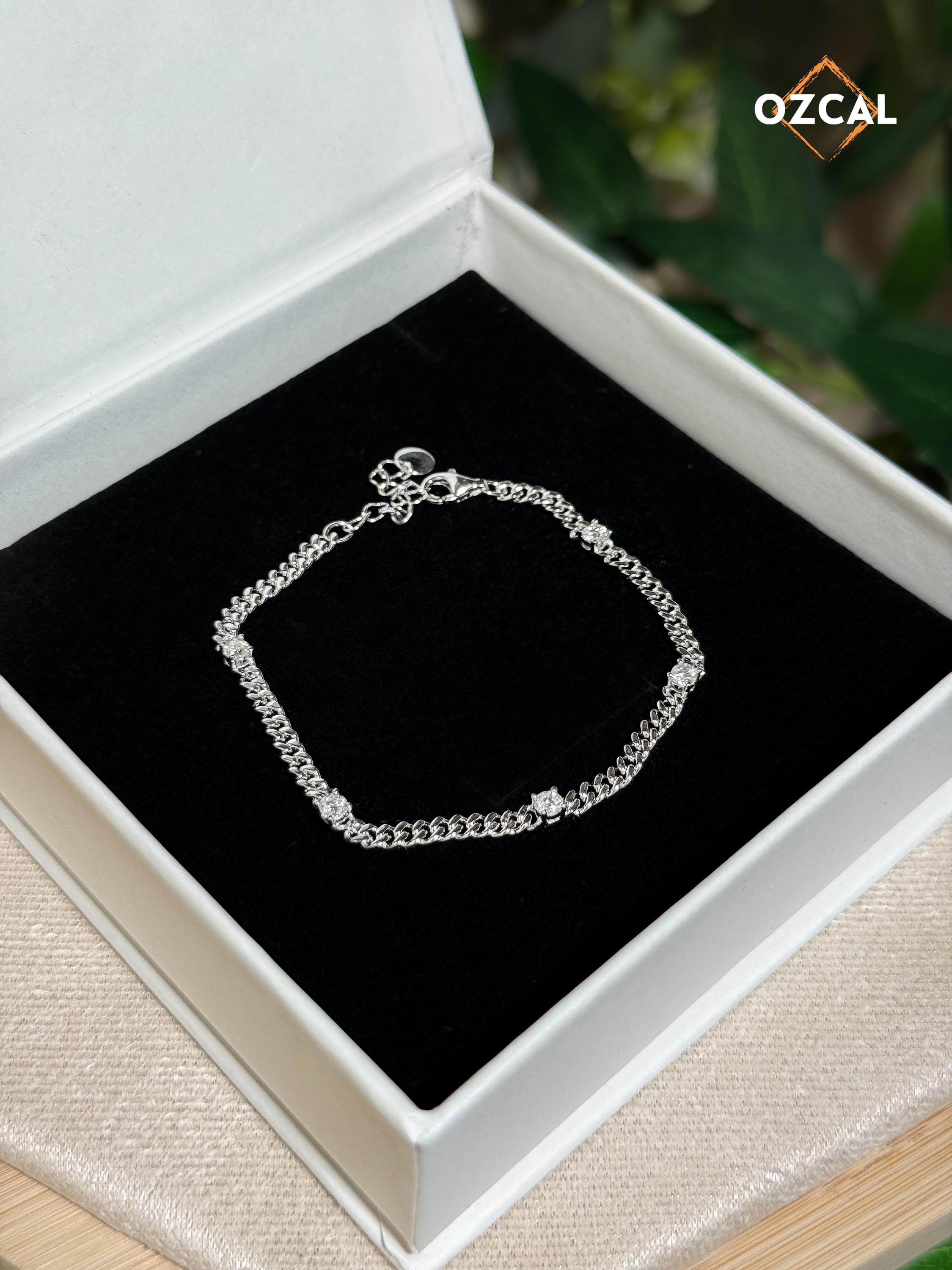 3mm VVS モアッサナイト マイアミ キューバン リンク ブレスレット