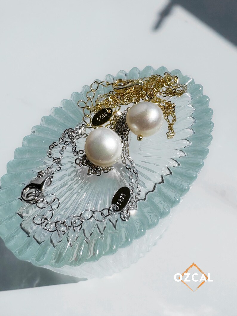 Baroque Freshwater Single Pearl Necklace 14K Gold Plated Sterling