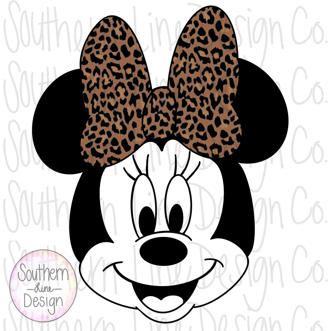 Minnie Mouse cheetah Bow PNG | Etsy