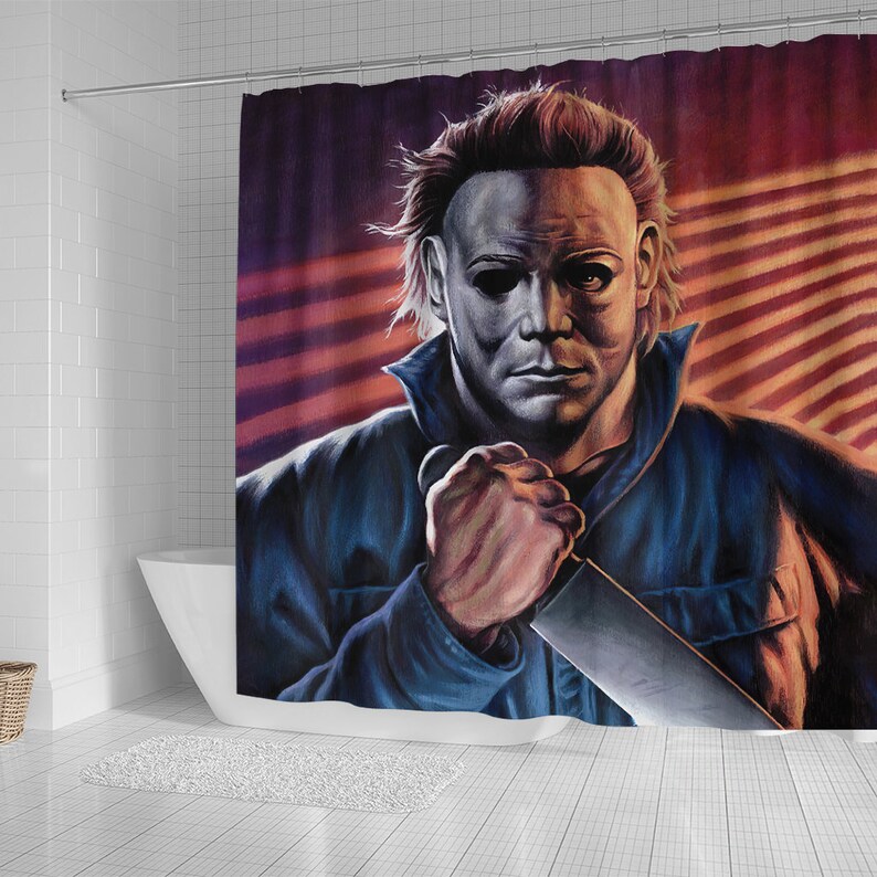 Michael Myers Shower Curtain Shower Curtain Decor Shower Etsy