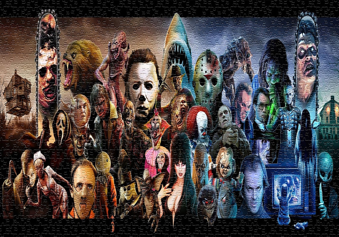 Horror Movies Icons 1000 Piece Jigsaw Puzzle Premium Jigsaw Etsy