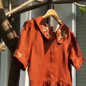 Embroidered Collar Dress - Etsy