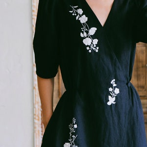 Black and White Embroidered Dress - Etsy