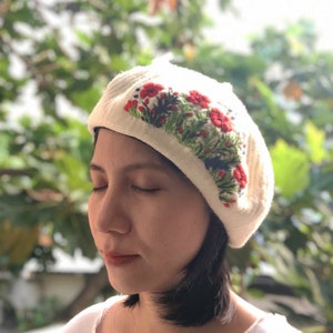 Hand embroidered beret for women, winter warm beret, 7 style to choose, tinythingsmadeuhappy