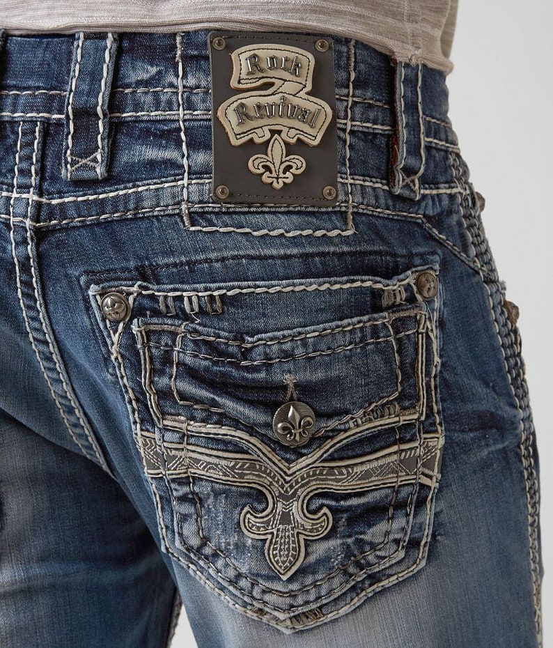 Rock Revival men jeans ADLEY size 34 inseam 32 Straight Leg | Etsy