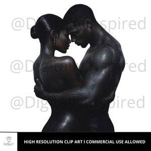 Valentines Day l African American Couple l Black Love l PNG l Couple Clip Art l Black Couple l African American Art l Black Art