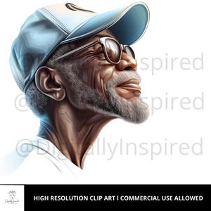 Zwart mannetje l Vaderdag l PNG l Commercieel gebruik l Sublimatie PNG l African American Art l Black Art l African American Clipart