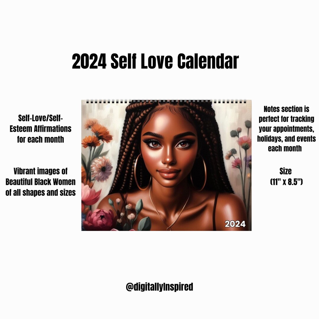 2024 Wall Calendar L Affirmation Calendar L Black Girl Magic L Words of