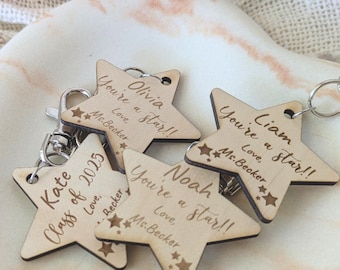 Chaveiro personalizado com estrela gravada | Presente de formatura para professores