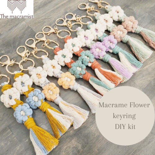 Macrame Flower Keyring DIY Kit / Handcraft / Learn / Easy / Etsy