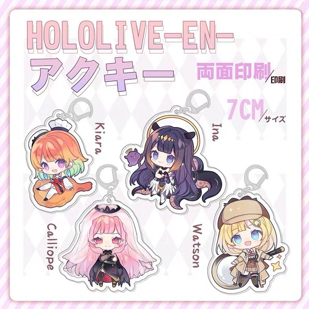 Hololive EN HoloMyth Custom Vtuber Acrylic Keychain Chibi Doujin Coll…