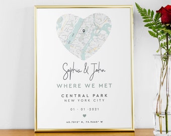 Printable Any Special Places Map | Custom Heart Map | Digital Download | Personalized Heart Map | Engagement, Anniversary Gift, Custom Gifts