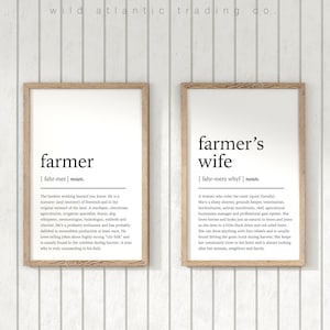 Printable Farmer & Farmer&#39;s Wife Definition Print, Set of 2. Farm Life, Country Home Decor, Country Living. Definition Poster, Country Art