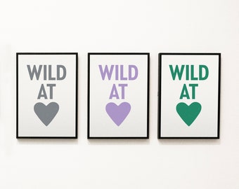 Printable Wild at Heart Speckled Prints - Forrest Pack | green, purple, gray, instant download, digital download, wall art, valentines