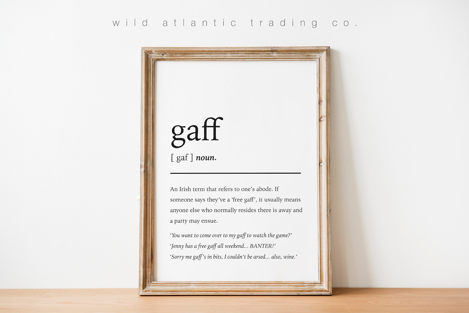 Printable Gaff Definition Print Norn Iron / Irish Slang Etsy