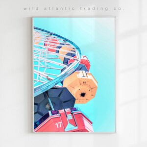 Printable Farris Wheel Santa Monica Pier Print, Santa Monica, Beach Vibes, California Prints, Beach House Decor, Costal Living Print, Ocean