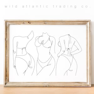 Printable Beach Bums Line Art, Woman Body Print, Minimal Woman Line, Female Poster, Minimalist Print, Woman Line Drawing, Abstract Line Art