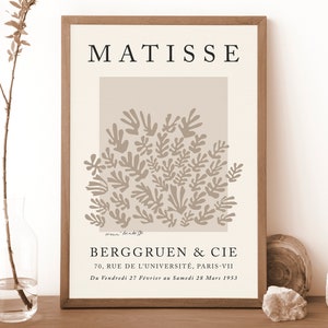 Henri Matisse La Gerbe Print: Beige Abstract Exhibition Poster (Digital Download)