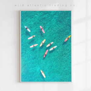 Printable Board Meeting, Aerial Surfers Print, Surf Print, Aerial Photography, Aerial View, Aerial Surf, Surfing Photography, Coastal Print